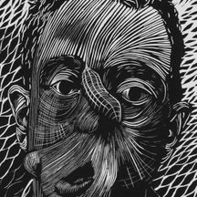 Broken Face, 29,7x42cm, Linocut on paper, 2017