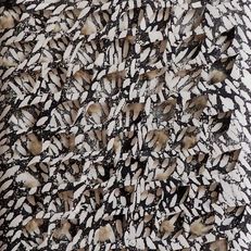 Ludi, 50x70cm, Woodprint and sheep wool on canvas, 2022