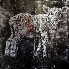 Wolle, Woodcut, 120x120cm, 2021
