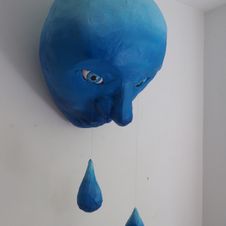 Sad, Sculpture, Polyurethane, Paper Mache and Acrylics, 2020